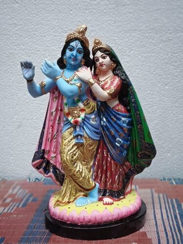 Clay Radha Krishna Statue