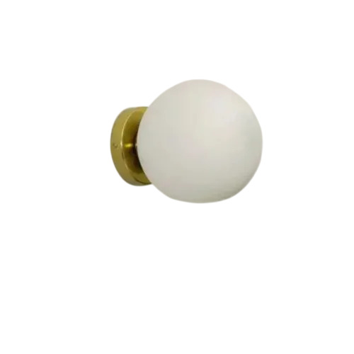 Hollis Shine Brass & Frosted White Wall Light For Decor