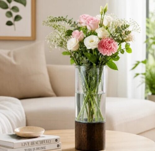 Premium Clear Glass Flower Vase