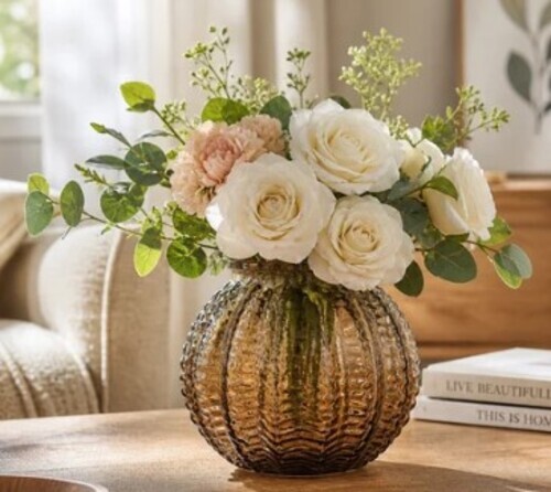 Round Glass Flower Vase