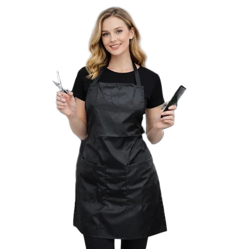 SA 2002 Black Polyester Printed Salon Apron
