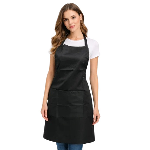 SA 2004 Black Polyester Printed Salon Apron