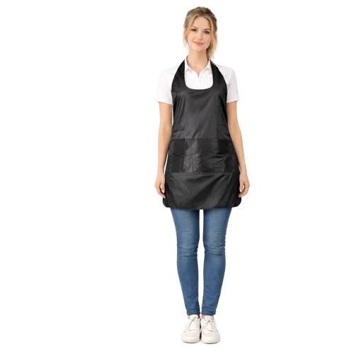 SA 2005 Black Polyester Printed Salon Apron
