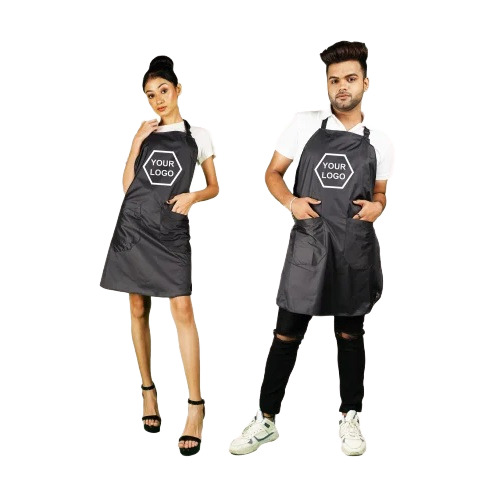 SA 2006 Black Polyester Printed Salon Apron