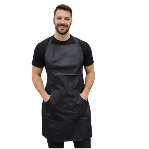 SA 2007 Black Polyester Printed Salon Apron