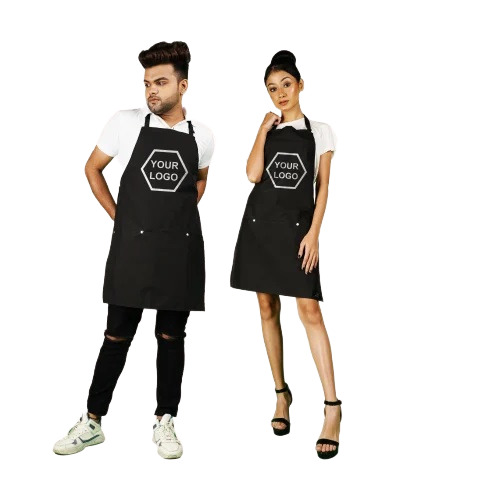 SA 2012 Black Polyester Printed Salon Apron