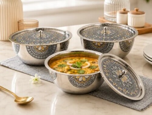 Stainless Steel Handicraft Serving Bowl