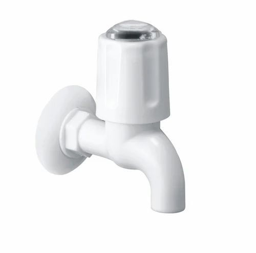 White Round Plastic Bib Cock