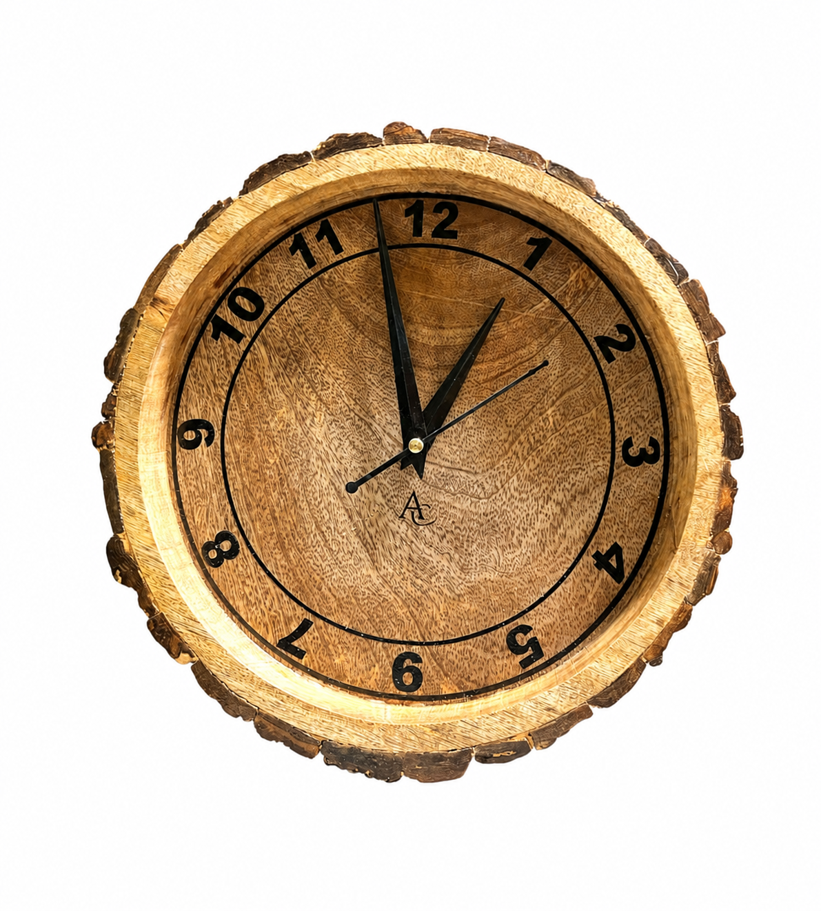 Wooden Log Wall Clock - Finishing: Wood