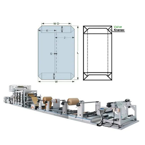 2~5 Multi Wall Cement Paper Bag Making Machine Paper Sack Making Machine Tuber Bottomer