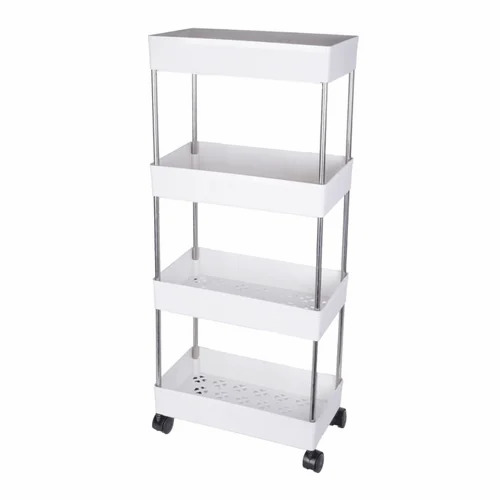 4 Shelves White Kitchen Storage Rack