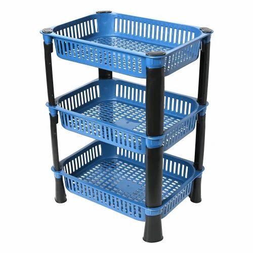 Blue 3 Shelves Kitchen Storage Rack