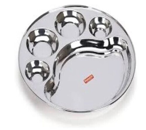 5 Compartment Stainless Steel Dinner Plate
