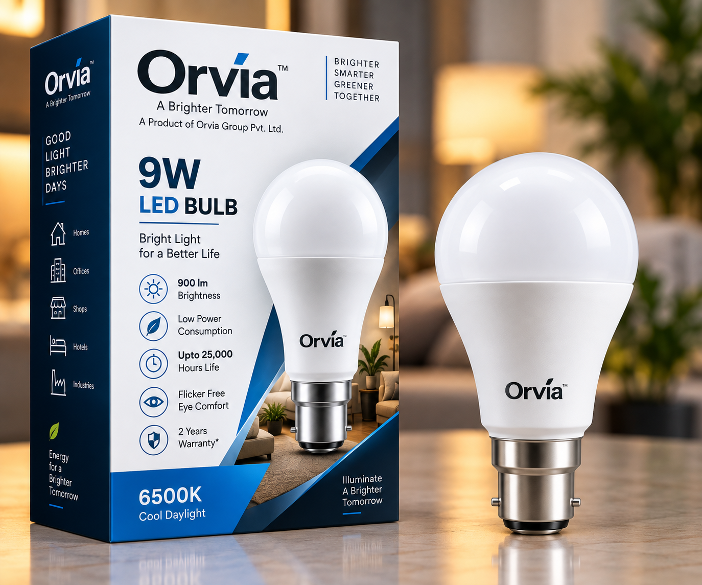 9 Watt Led Bulb - Color: White