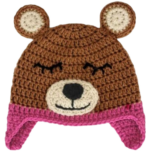 Crochet Teddy Bear Cap - Age Group: 0-1 Year