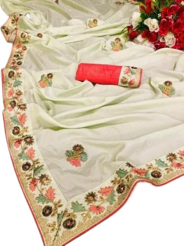 Embroidered Silk Saree