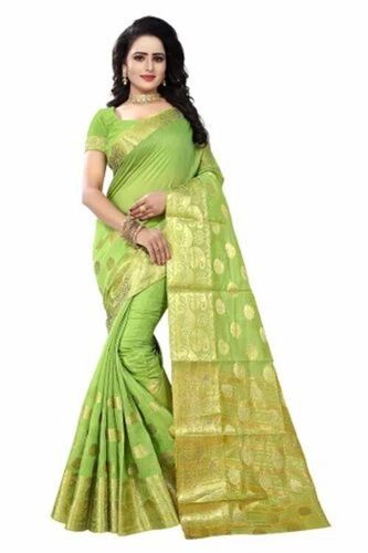 Ladies Green Cotton Silk Saree
