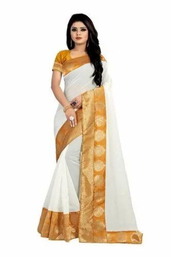 Ladies Party Wear Chanderi Silk Saree - 5.5m, Lightweight, Soft Fabric | Elegant Printed Design, Comfortable Fit