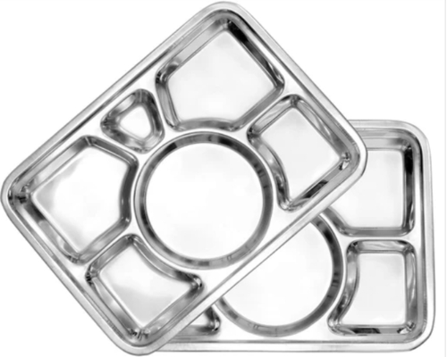 Plain Stainless Steel Lunch Plate