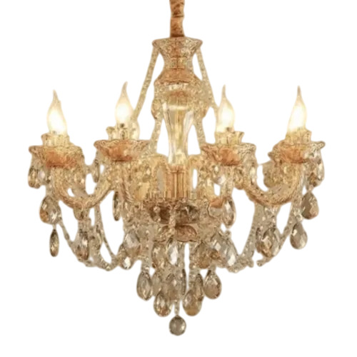 Raphael Gold Glass Candle Chandelier