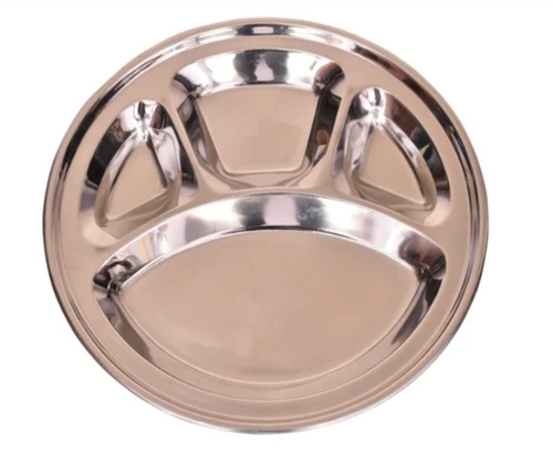 Round Stainless Steel Lunch Plate