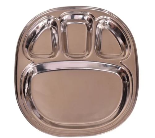 Stainless Steel Three Bowl Lunch Plate