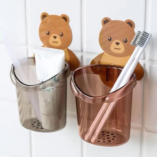 Stylist Teddy Bear Toothbrush Holder