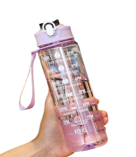 Transparent Motivational Water Bottle