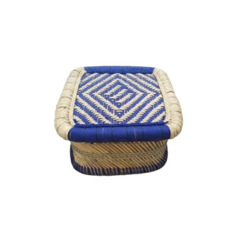 Natural Moonj Bamboo Square Mudda Stool
