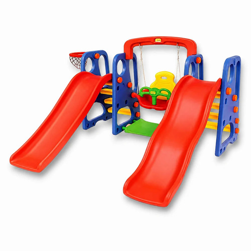Plastic Double Kids Slide And Swing