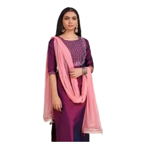 Rayon Stylish Kurti - Long Sleeve, Maroon, Sizes L-XXL | Embroidered, Anti-Wrinkle, Quick Dry, Breathable