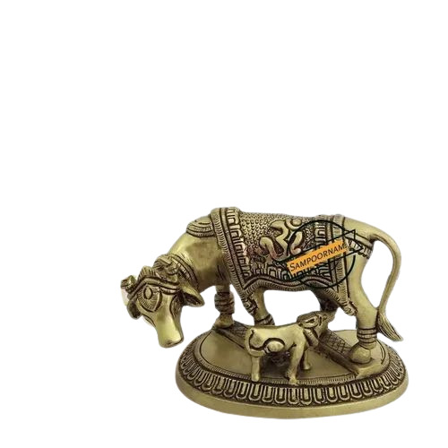 Brass Cow Calf Statue