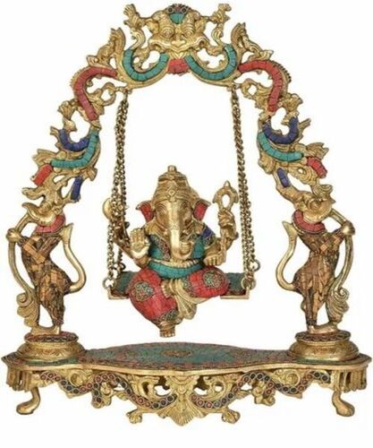Brass Ganesh Jhula Statue