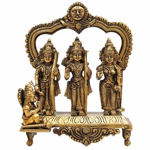 Brass Ram Sita Laxman With Hanuman Ji Statue