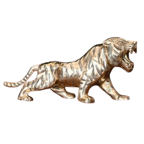 Brass Roaring Tiger Statue