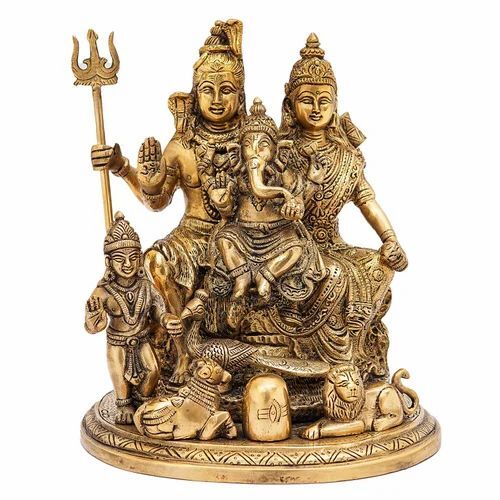 Brass Shiva Family Statue