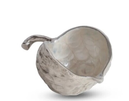 Decorative Metal Walnut Shaped Serving Bowl