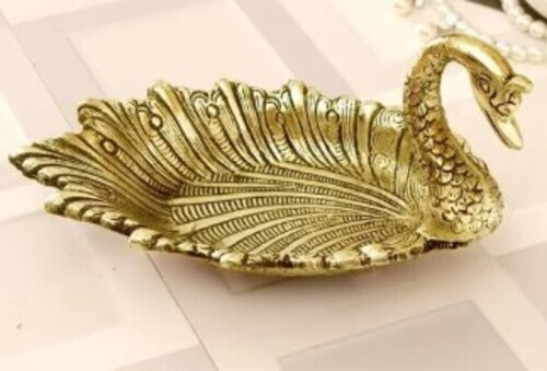 Decorative Metallic Swan Shaped Nut Serving Bowl