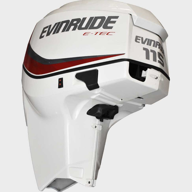Evinrude Boat Outboard Motor Cowling | E-TEC 115 HP Engine Cover White Red