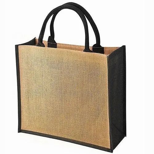 Jute Carry Bag - Color: Brown And Black