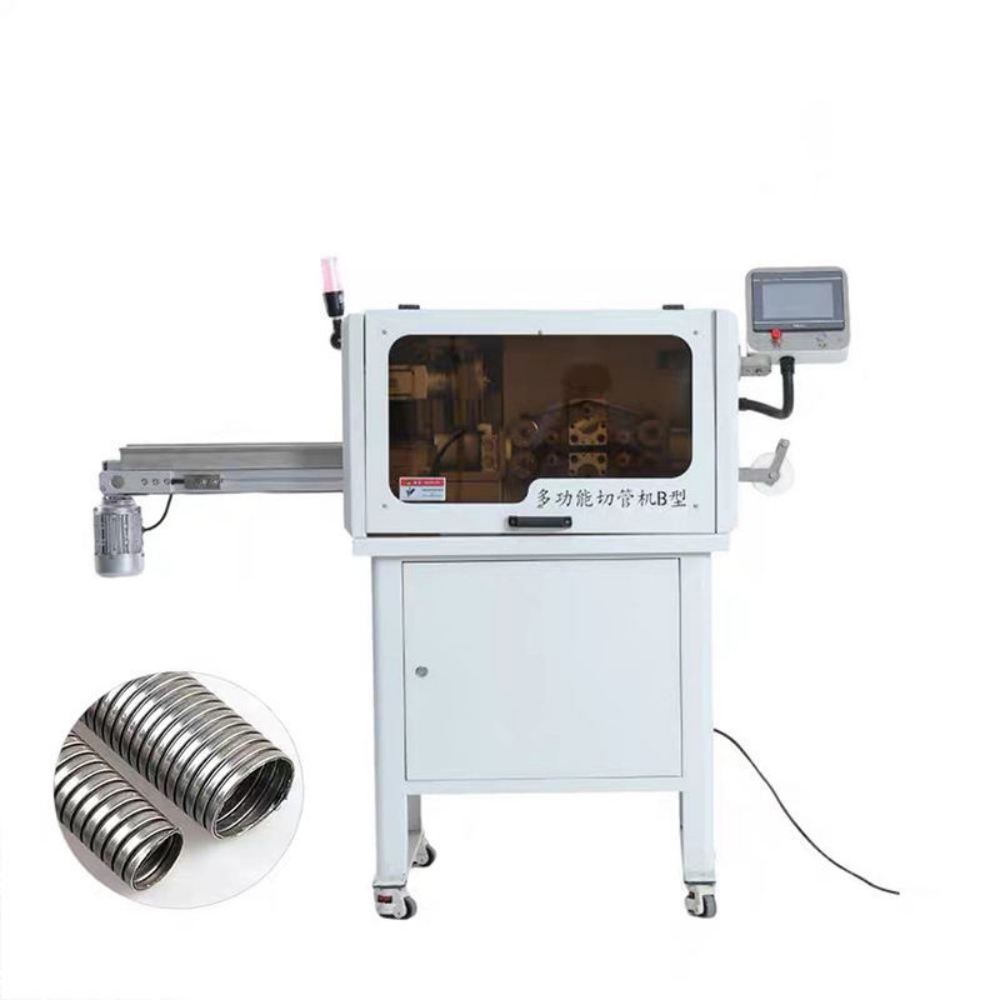 Multi-Functional Automatic Pipe Cutting Machine 20-40 Pcs/Min High Speed Servo Feeding For Pvc Tube Rubber Hose Wire Harness - Color: White