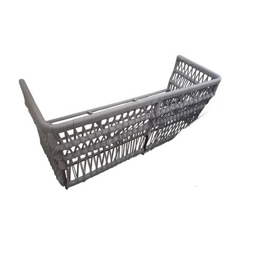 3 Seater Black Garden Wicker Sofa