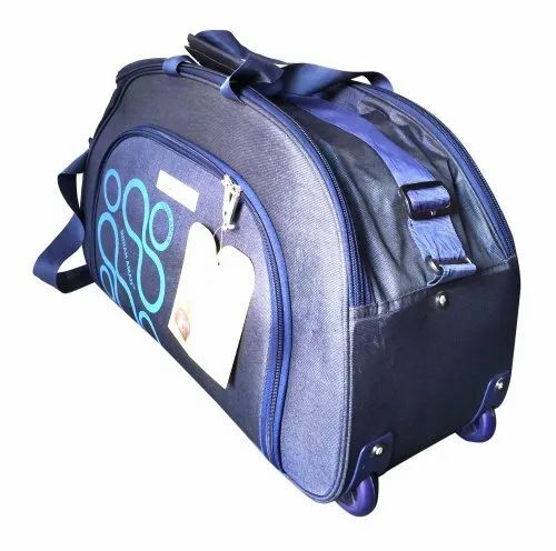 Blue Polyester Duffle Bag