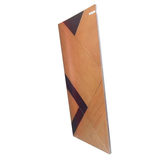 Indian Laminated Teak Veneer Door - Teak Wood, 32mm Thickness, Light And Dark Brown, Powder Coated Surface | Residential Exterior Door