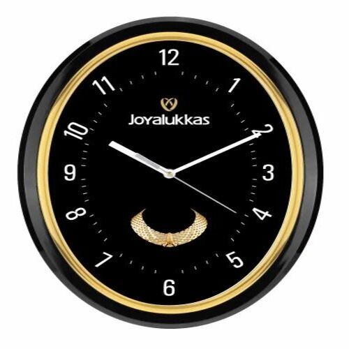 Oval Black Plastic Wall Clock