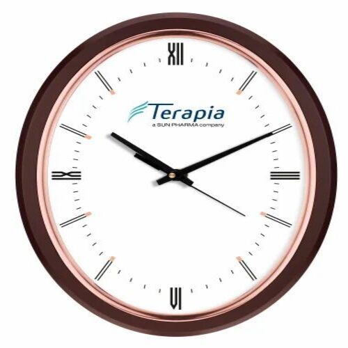 Oval Brown Plastic Wall Clock