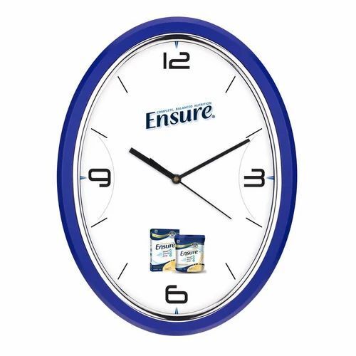 Oval Shape Plastic Wall Clock