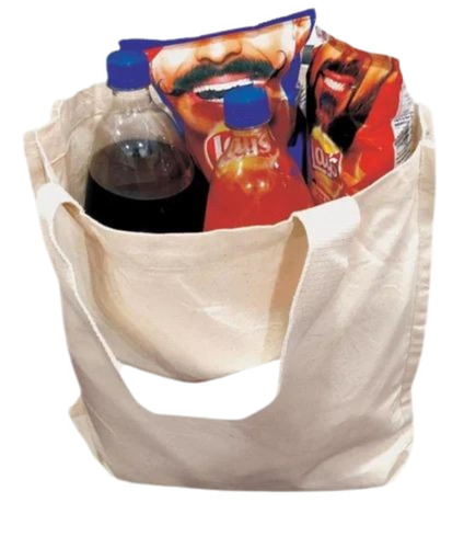 Plain Cotton Bag - Cotton Fabric, Customized Size, Off-White | 2 Kg Capacity, Handles, Open Zip Closure