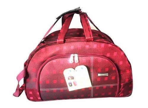 Red Polyester Duffle Bag By Indian Bag