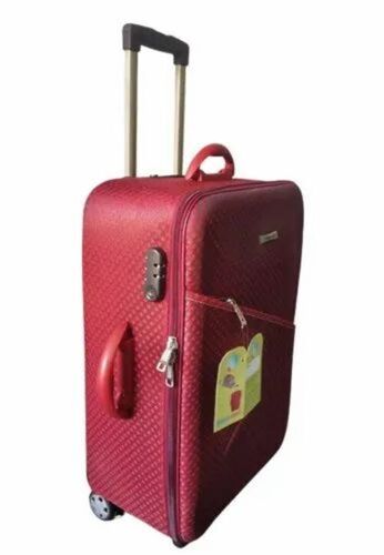 Red Polyester Luggage Trolley Bag